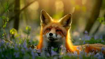 Free photo view of fox in nature with lots of details