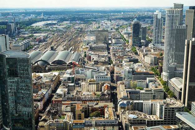 Free photo view of frankfurt from a skyscraper germany