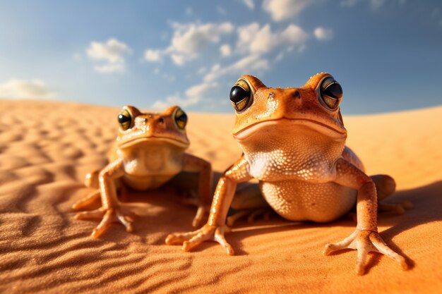 View of frog in the desert