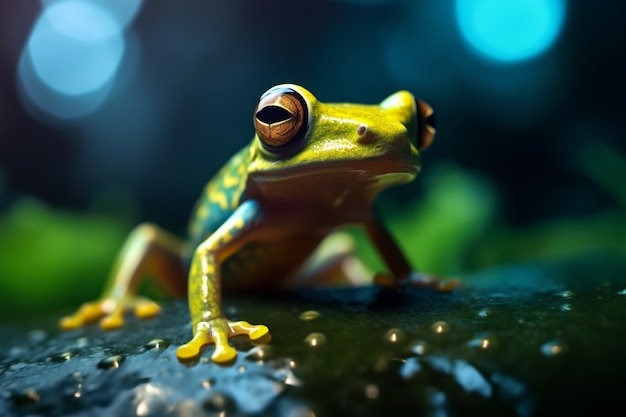 Free photo view of frog in nature