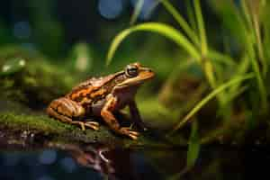 Free photo view of frog in nature