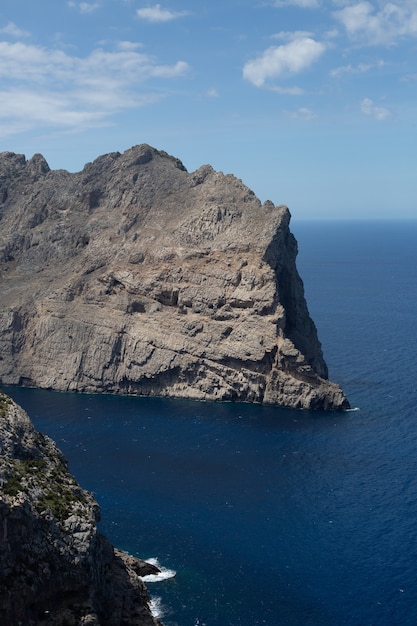 View from the mountains to the sea and rocks on Palma de Mallorca