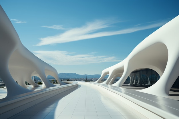 View of futuristic bridge