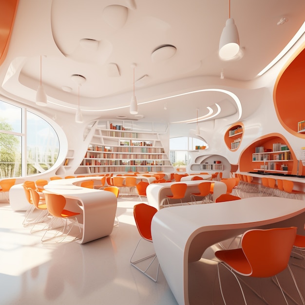 Free Photo view of futuristic and high tech classroom for students