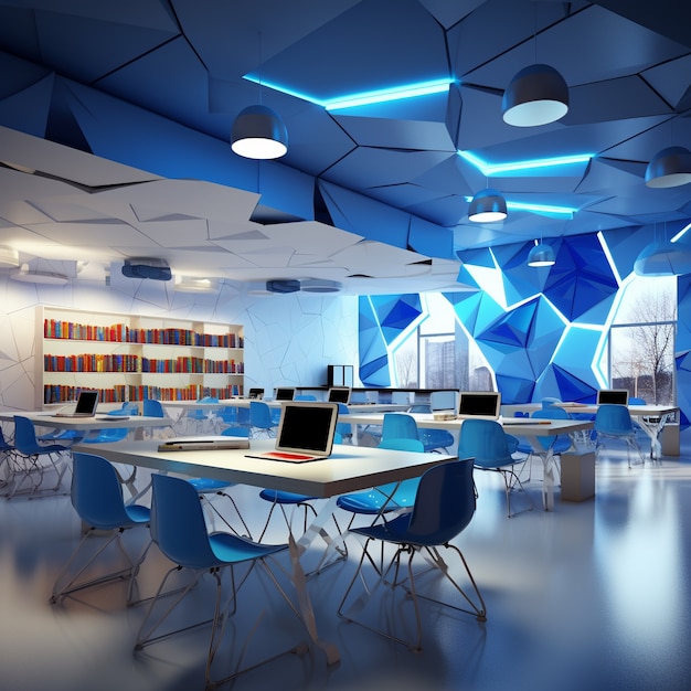 Free Photo view of futuristic and high tech classroom for students