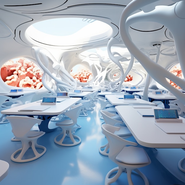 Free Photo view of futuristic and high tech classroom for students