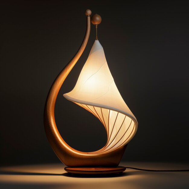 View of futuristic light lamp design