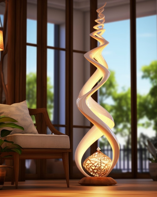 Free photo view of futuristic light lamp design