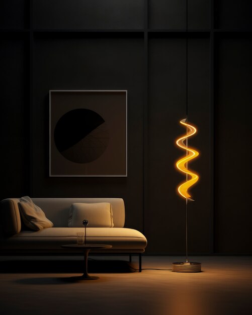 View of futuristic light lamp design