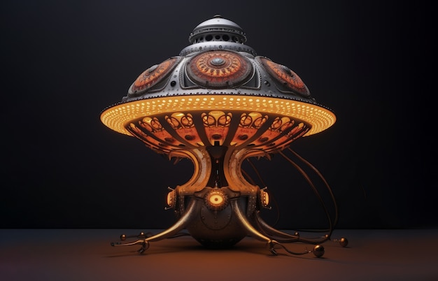 Free photo view of futuristic lighting lamp design