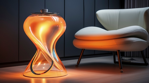 Free photo view of futuristic lighting lamp design