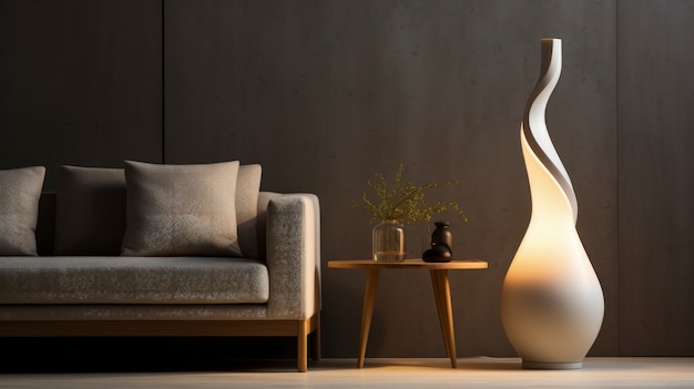 Free Photo view of futuristic lighting lamp design