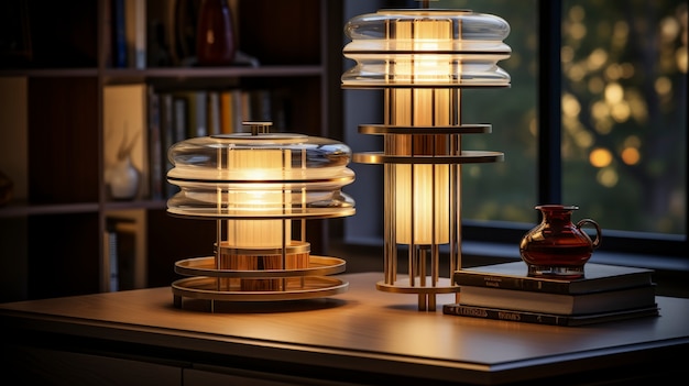 Free Photo view of futuristic lighting lamp design