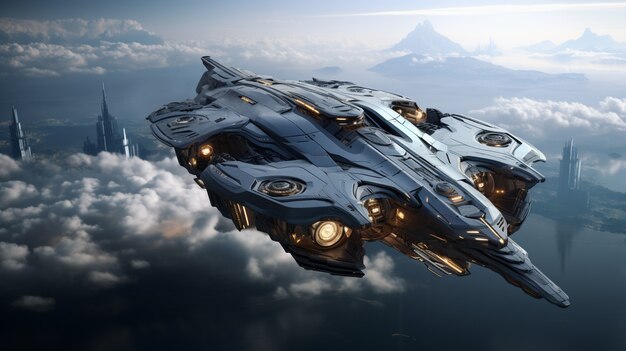 View of futuristic looking spaceship