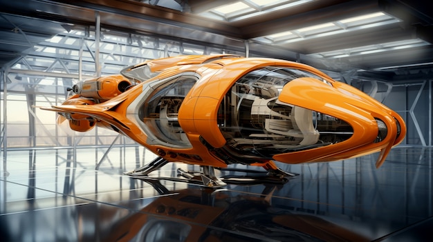 View of futuristic looking spaceship