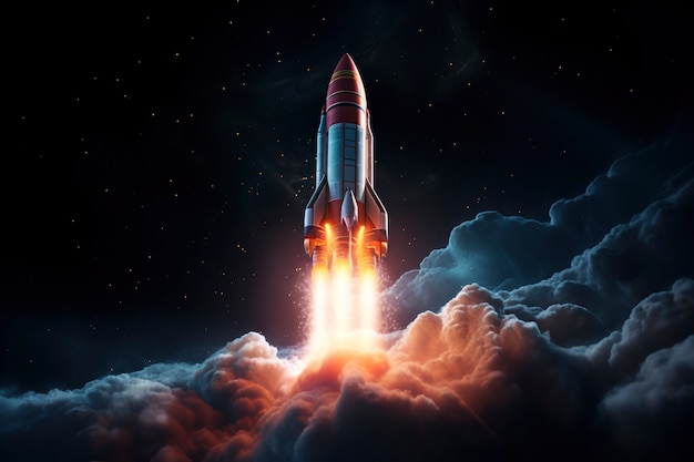 Free Photo view of futuristic space rocket