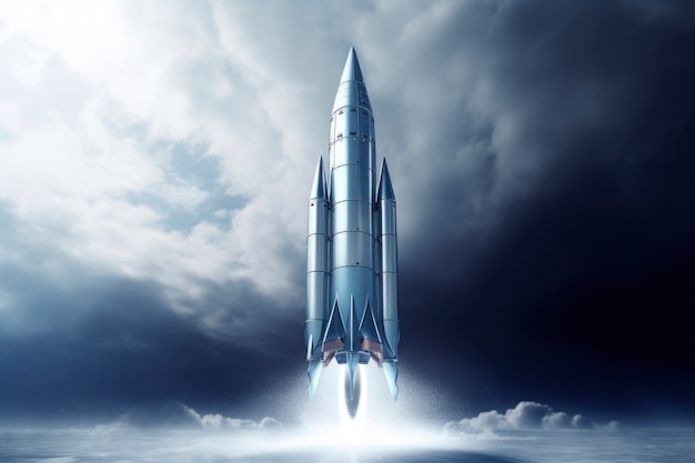 Free photo view of futuristic space rocket