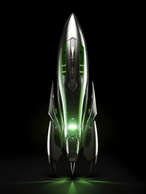 View of futuristic space rocket