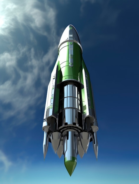 View of futuristic space rocket