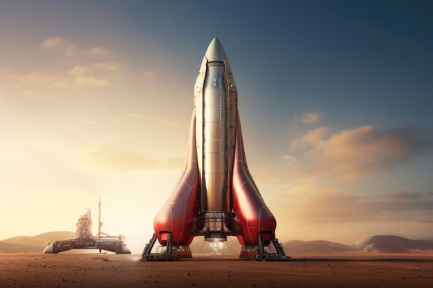 Free Photo view of futuristic space rocket