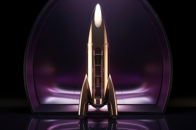 Free photo view of futuristic space rocket