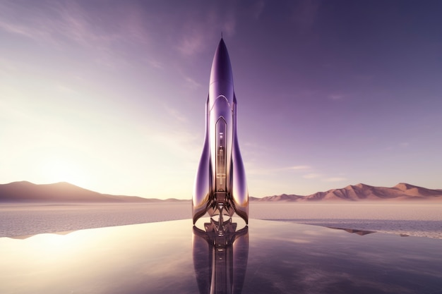 Free photo view of futuristic space rocket