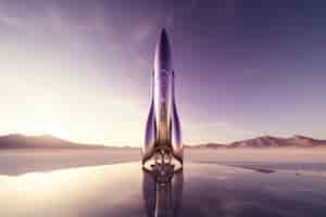 Free photo view of futuristic space rocket