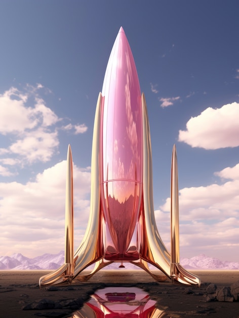 Free photo view of futuristic space rocket