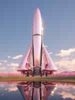 Free photo view of futuristic space rocket