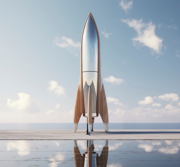 Free Photo view of futuristic space rocket