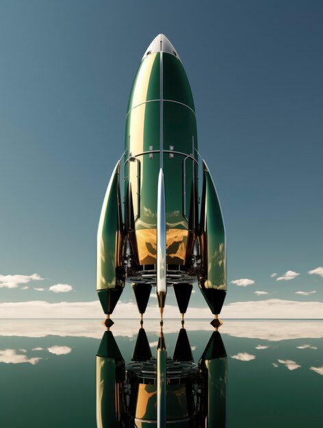 View of futuristic space rocket