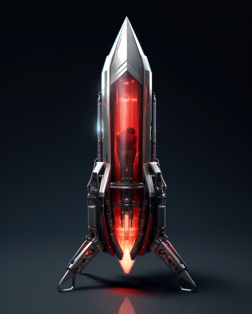 View of futuristic space rocket