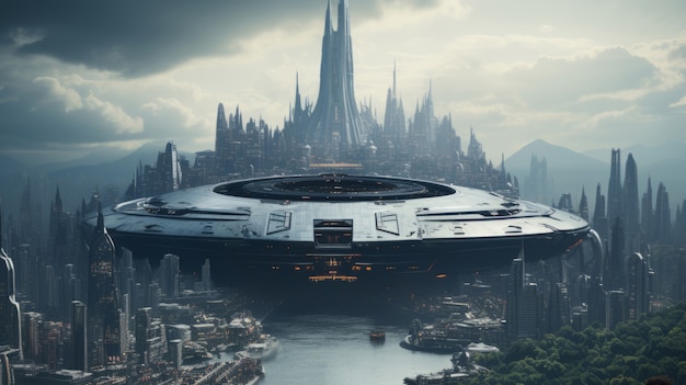 View of futuristic spaceship