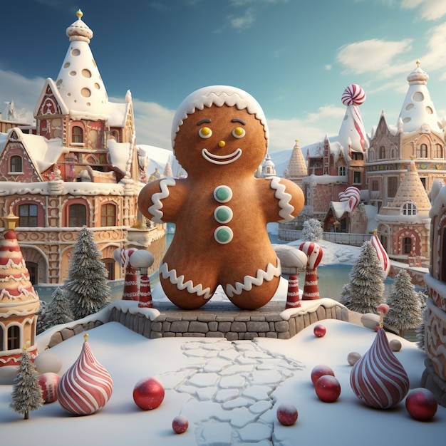 Free Photo view of gingerbread man for christmas celebrations