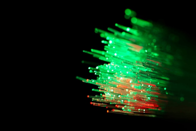 Free Photo view of glowing optic fibers