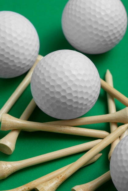 Free photo view of golf balls with other paraphernalia