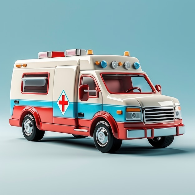 View of graphic 3d ambulance