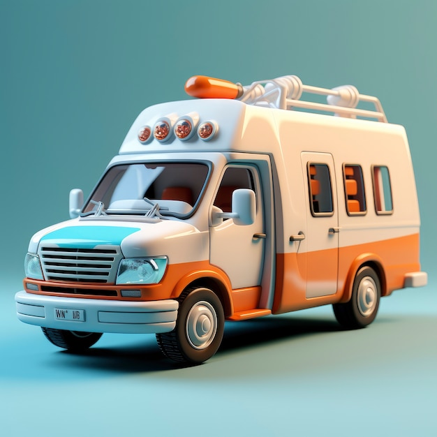 Free photo view of graphic 3d ambulance