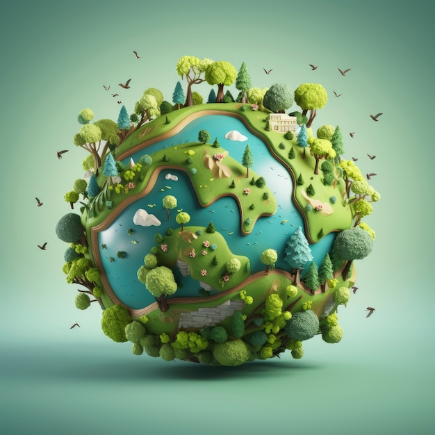 Free photo view of graphic 3d earth globe