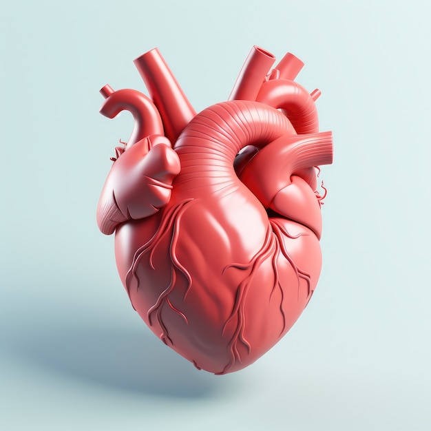 View of graphic 3d heart