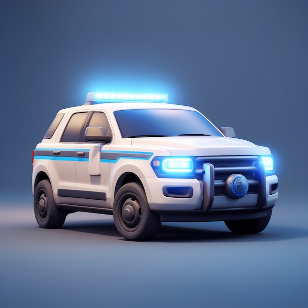 Free Photo view of graphic 3d police car