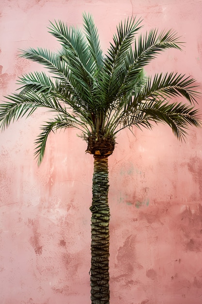 Free Photo view of green palm tree species with beautiful foliage