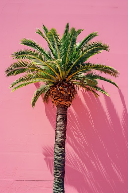 View of green palm tree species with beautiful foliage