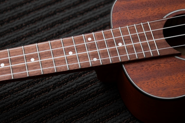 Free photo view of guitar in musical instruments store