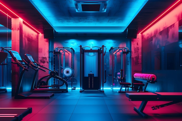 View of gym room for training and sports