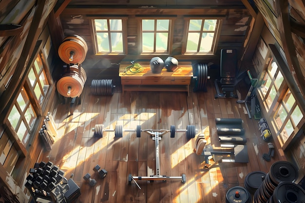 Free Photo view of gym room for training and sports