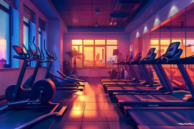 View of gym room for training and sports