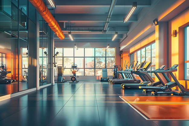 View of gym room for training and sports