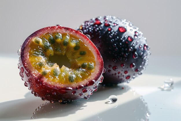 View of healthy and fresh maracuja fruit