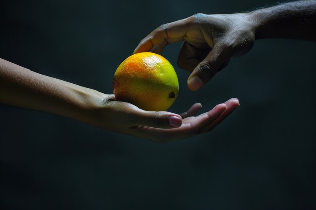 View of healthy and fresh maracuja fruit